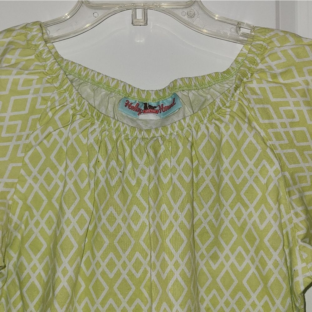 Haley & The Hound Green Spring Geometric Print Blouse - Picture 4 of 9